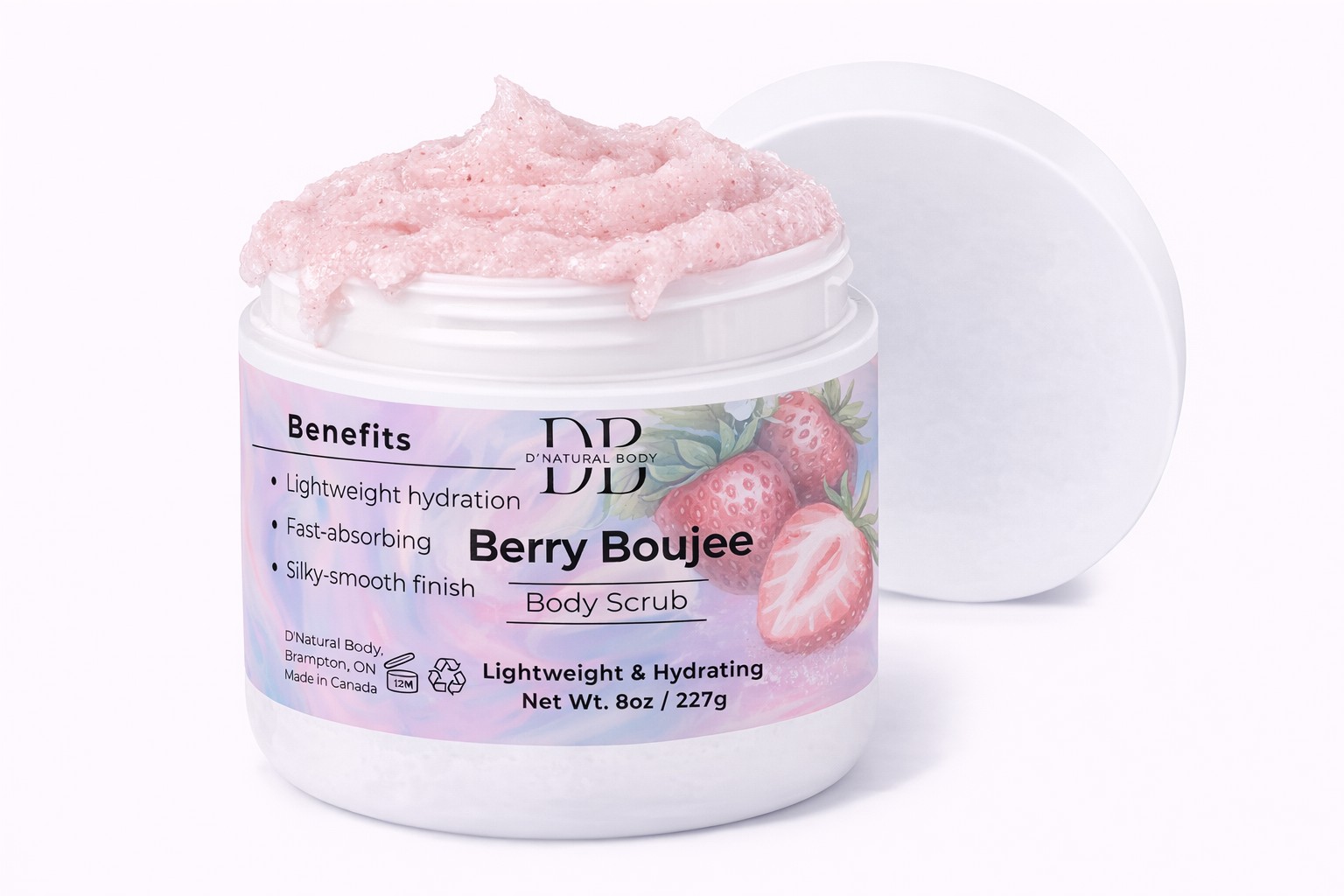 Berry Boujee Body Yogurt open jar
