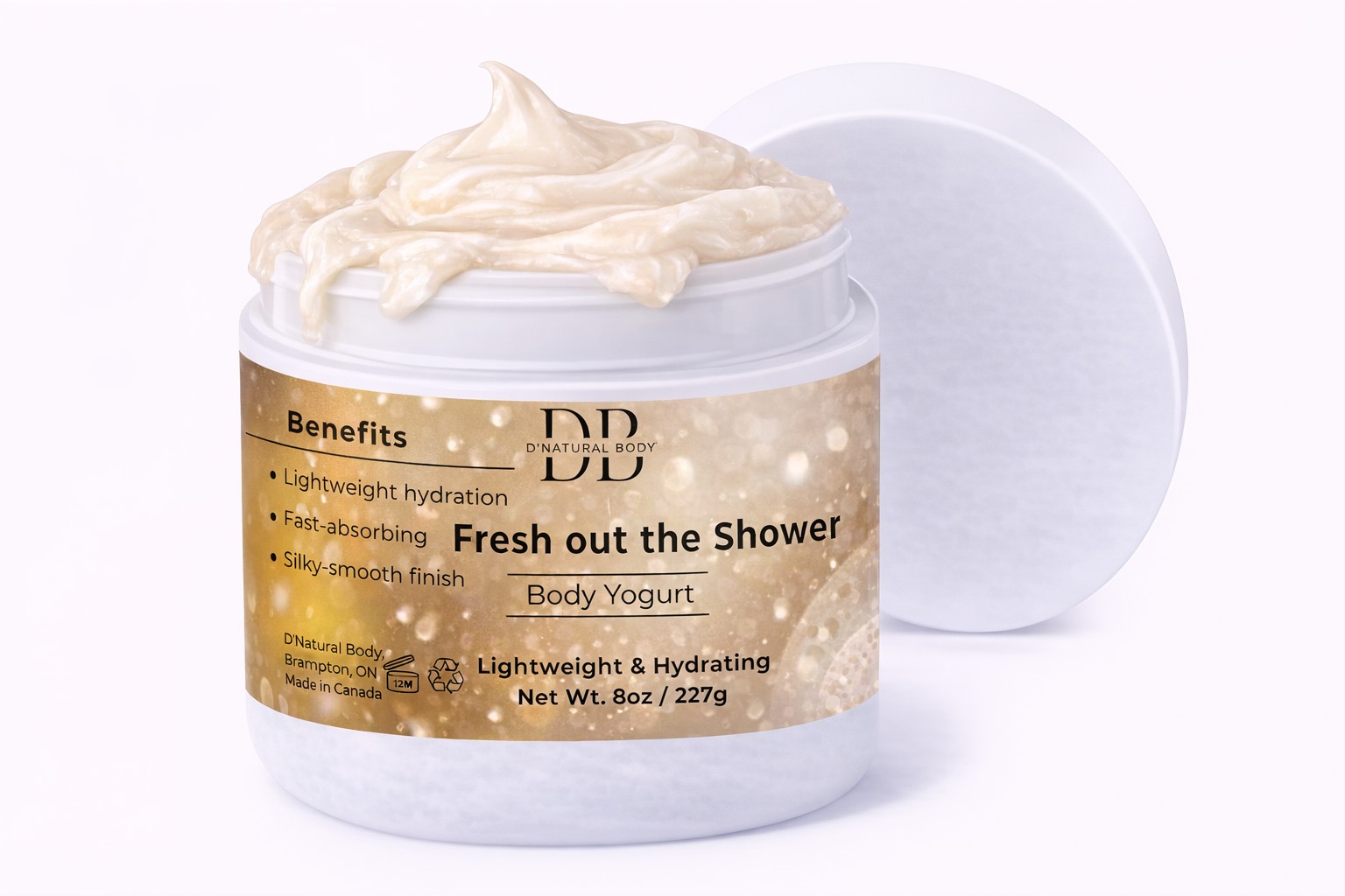 Fresh Out the Shower Body Yogurt open jar