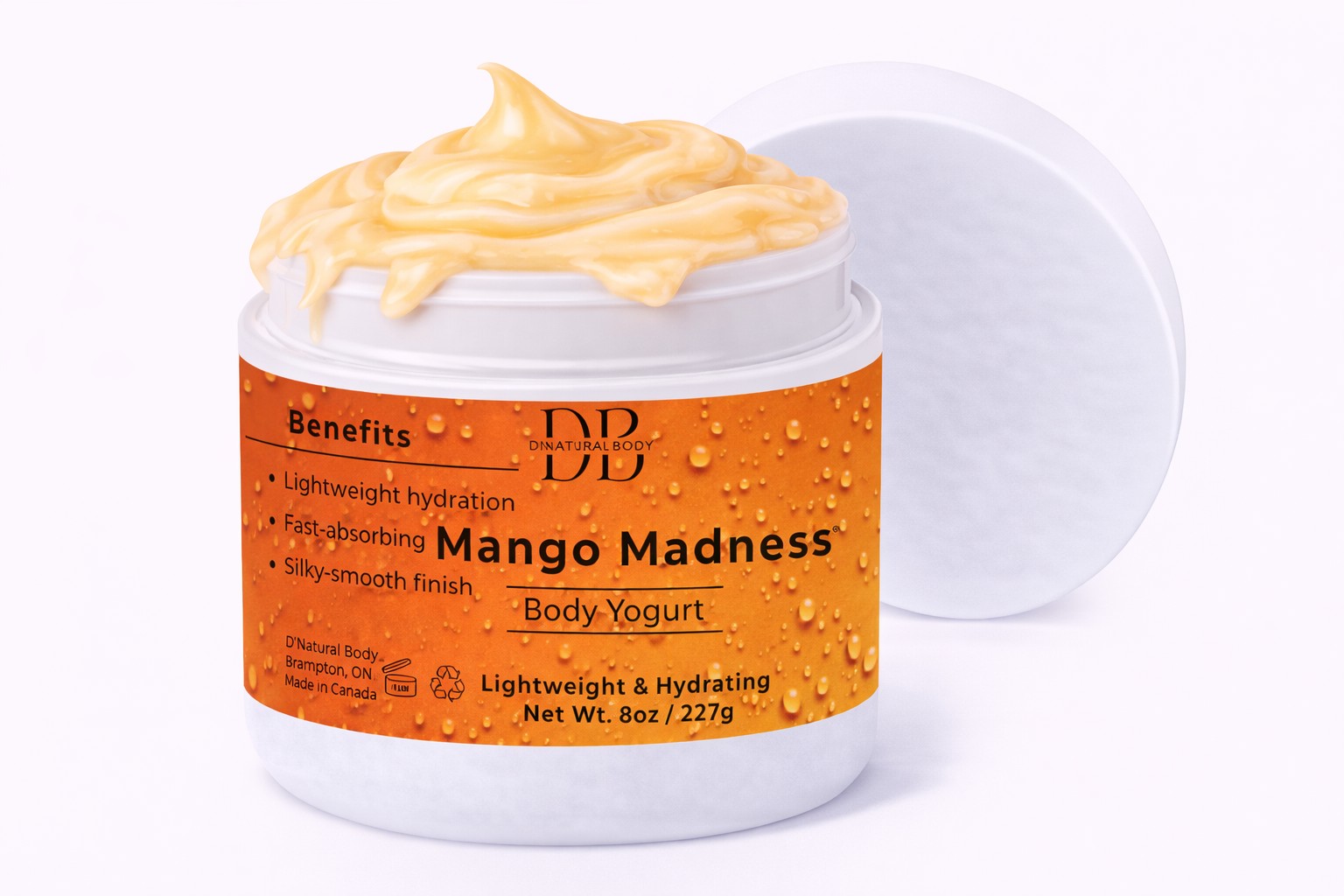 Mango Madness Body Yogurt open jar