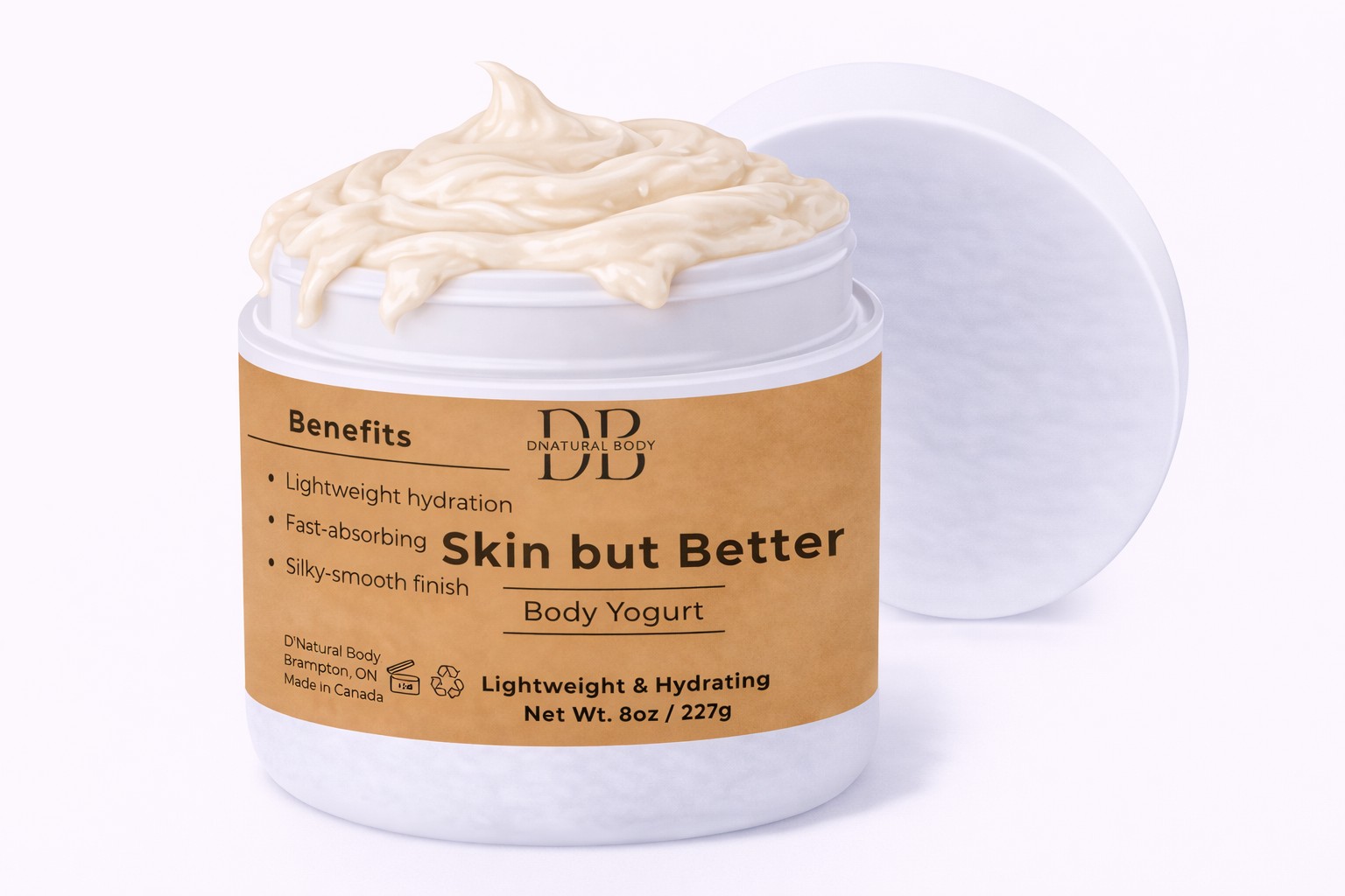 Skin But Better Body Yogurt open jar