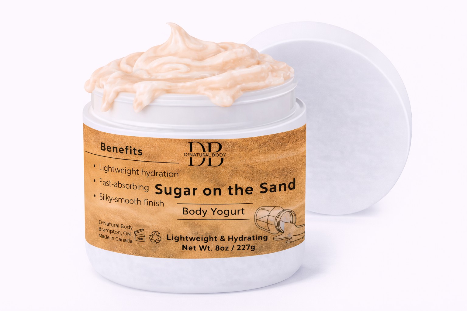 Sugar on the Sand Body Yogurt open jar
